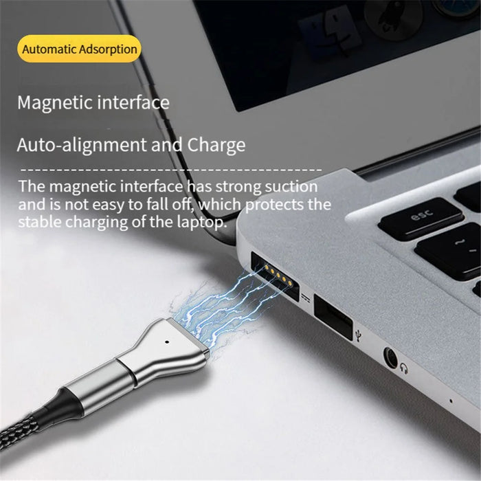 For MacBook Air / Pro USB Type-C to Compatible with Magsafe 2 Magnetic Adapter Aluminum Alloy PD Fast Charging Adapter with Indicator Light - 4