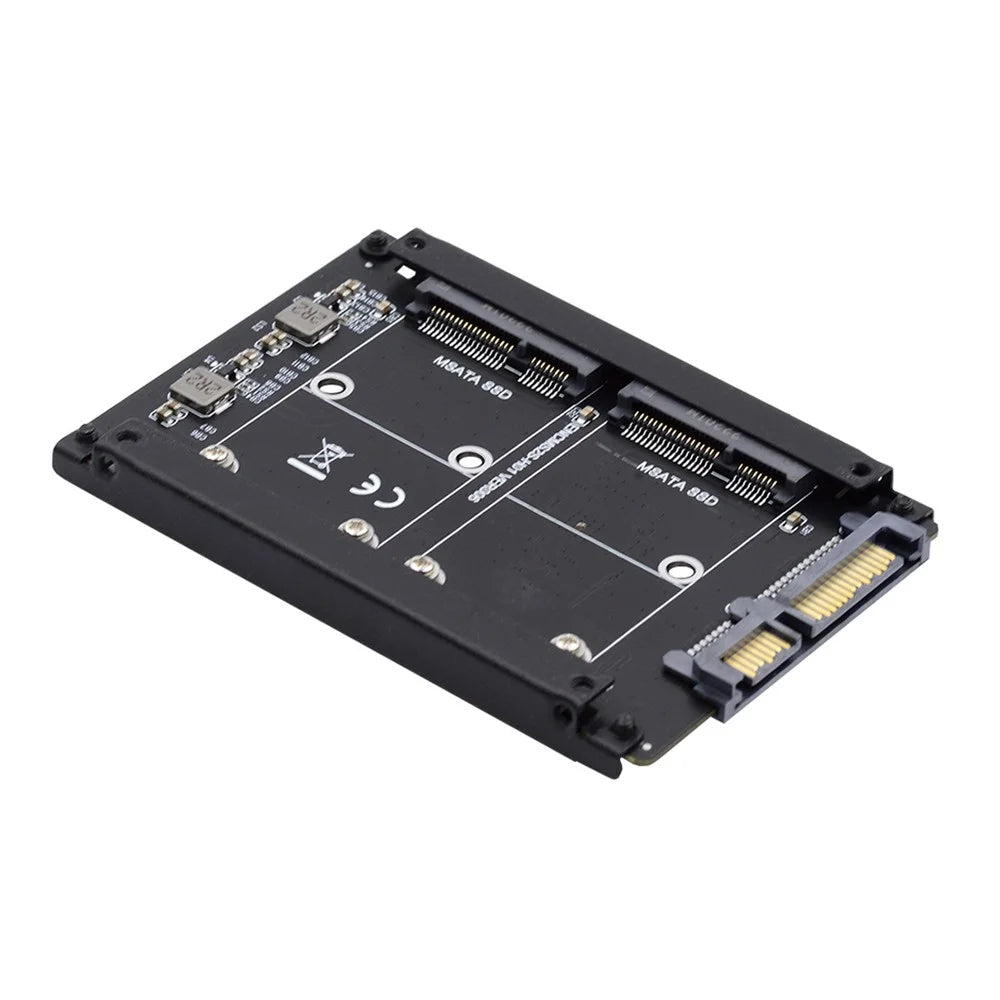 SA-049 Dual MSATA Mini-SATA SSD Card JOBD Raid0 Span Bridge to 2.5inch SATA Combo HDD Disk Drive Enclosure - 1