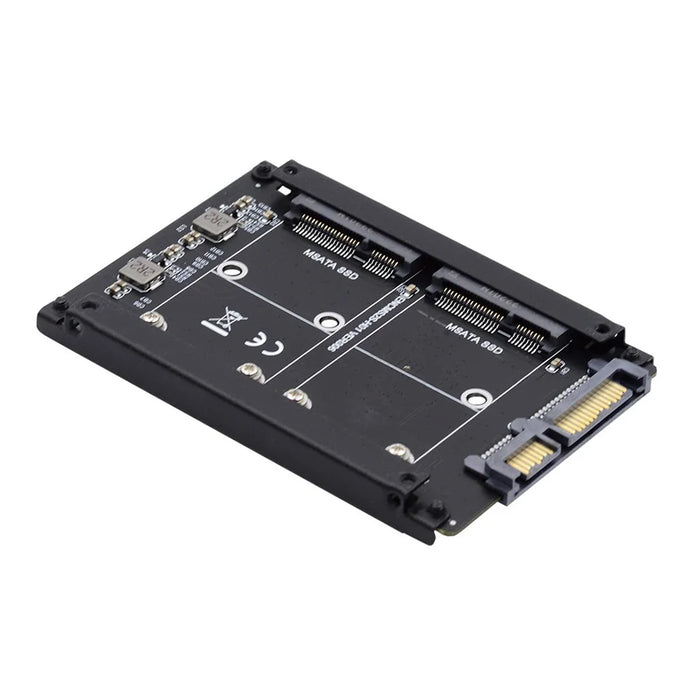 SA-049 Dual MSATA Mini-SATA SSD Card JOBD Raid0 Span Bridge to 2.5inch SATA Combo HDD Disk Drive Enclosure - 1