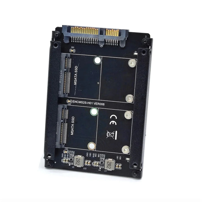SA-049 Dual MSATA Mini-SATA SSD Card JOBD Raid0 Span Bridge to 2.5inch SATA Combo HDD Disk Drive Enclosure - 2