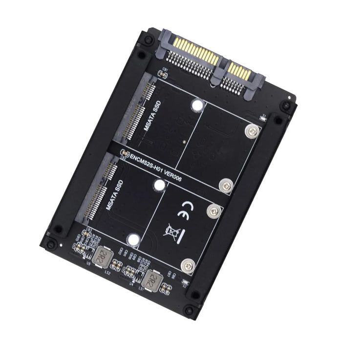 SA-049 Dual MSATA Mini-SATA SSD Card JOBD Raid0 Span Bridge to 2.5inch SATA Combo HDD Disk Drive Enclosure - 3