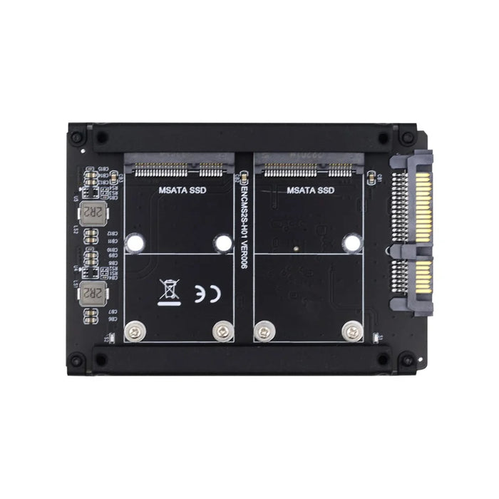 SA-049 Dual MSATA Mini-SATA SSD Card JOBD Raid0 Span Bridge to 2.5inch SATA Combo HDD Disk Drive Enclosure - 4