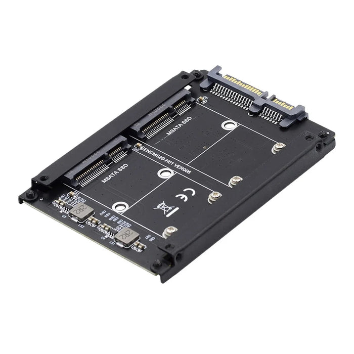 SA-049 Dual MSATA Mini-SATA SSD Card JOBD Raid0 Span Bridge to 2.5inch SATA Combo HDD Disk Drive Enclosure - 6