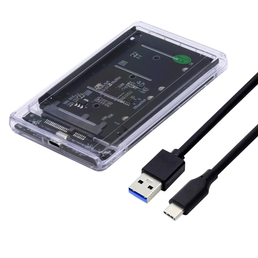 SA-049+UC-079-WH Dual MSATA Mini-SATA SSD Card JOBD Raid0 Span Bridge to USB3.0 Type-C USB-C 2.5-inch SATA Combo Enclosure - 1