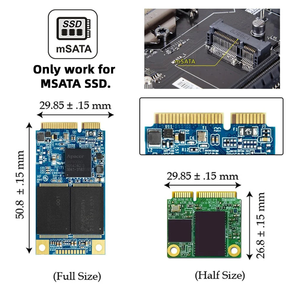 SA-049+UC-079-WH Dual MSATA Mini-SATA SSD Card JOBD Raid0 Span Bridge to USB3.0 Type-C USB-C 2.5-inch SATA Combo Enclosure - 3