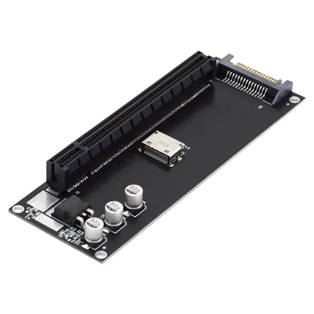 Oculink SFF-8612 SFF-8611 to PCIE PCI-Express 16x 4x Adapter with SATA Power Port for Mainboard - 1