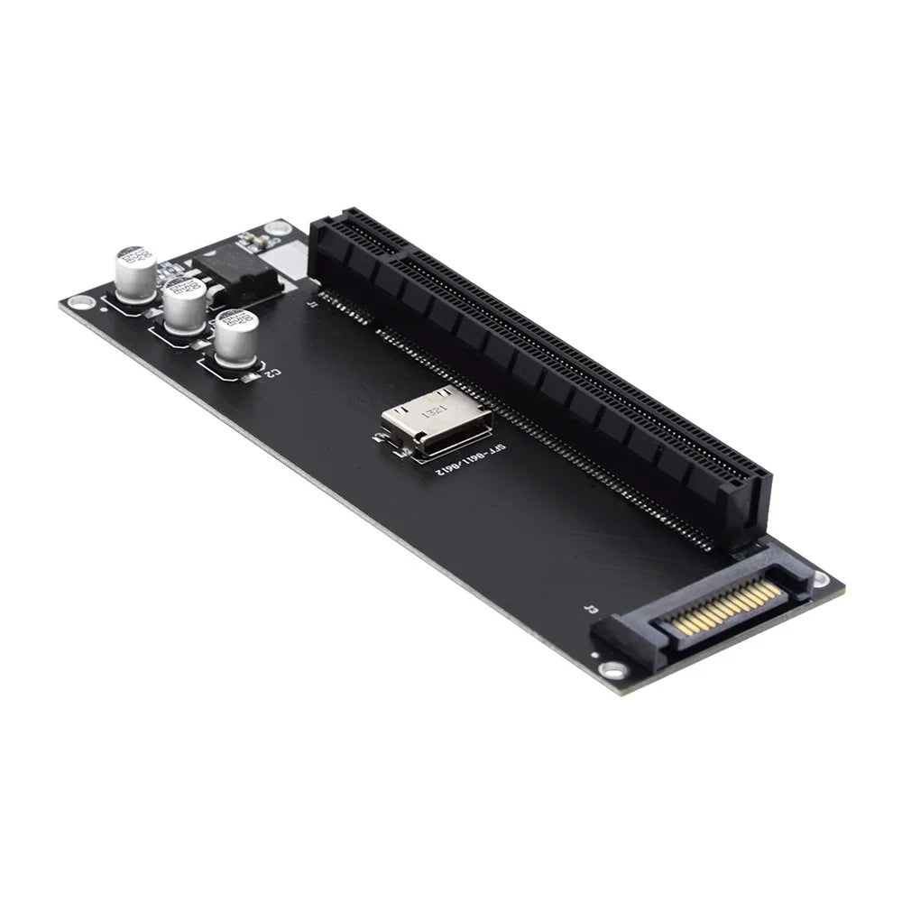Oculink SFF-8612 SFF-8611 to PCIE PCI-Express 16x 4x Adapter with SATA Power Port for Mainboard - 7