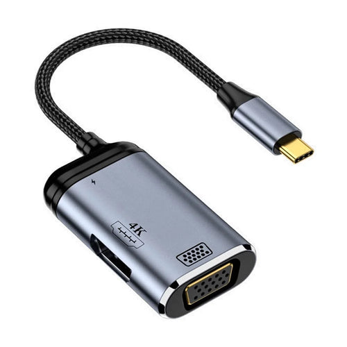 UC-027-Y001 USB-C Type C to HD VGA Converter Adapter 4K 60Hz 1080P with Female PD Power Port - 1