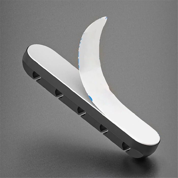 V-357 3Pcs / Set Self-adhesive Desktop Power Cord Fixing Base Silicone Data Cable Organizer - Black - 2