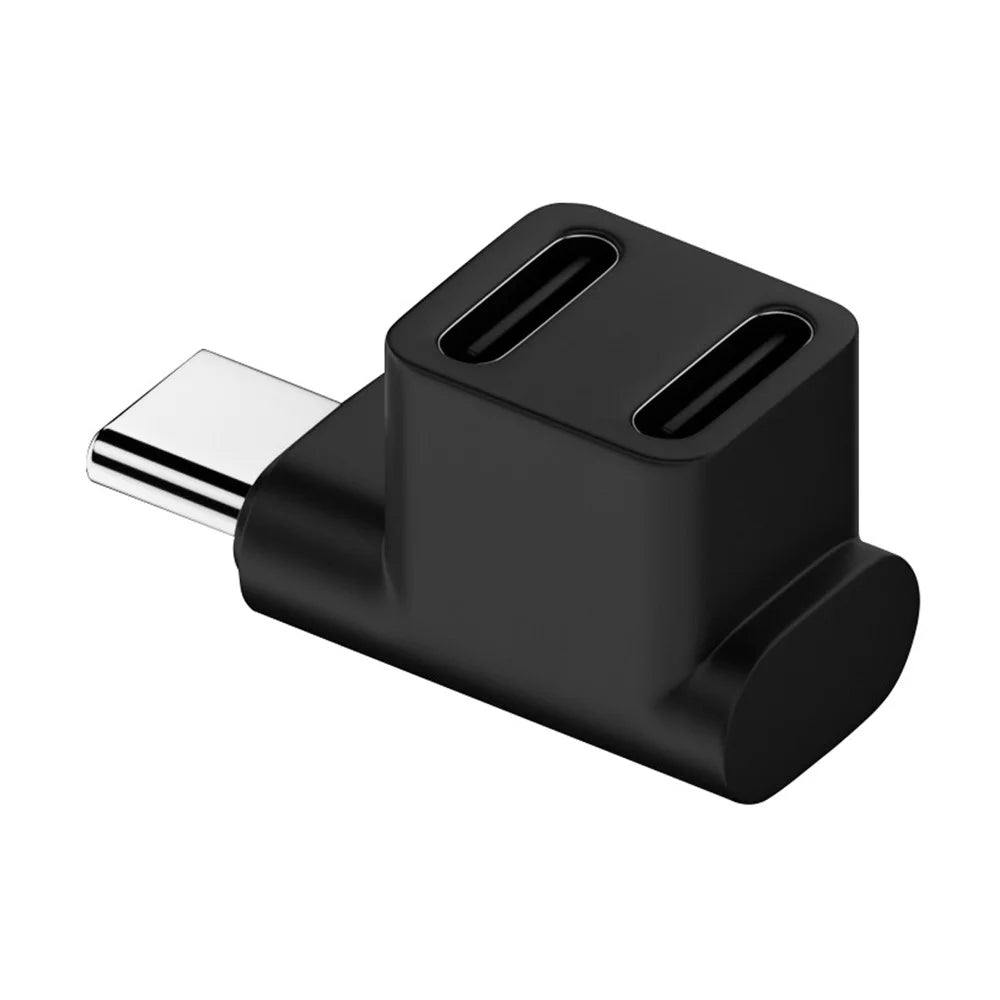 UC-068-2F 10Gbps USB3.0 Type-C Male to Dual Female Power Data Splitter Adapter Right Angle Connector - 1