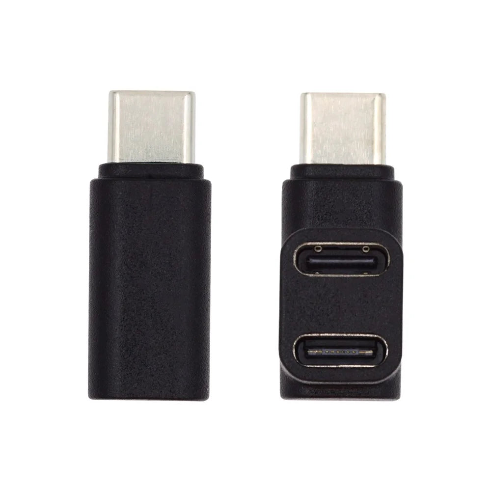 UC-068-2F 10Gbps USB3.0 Type-C Male to Dual Female Power Data Splitter Adapter Right Angle Connector - 2