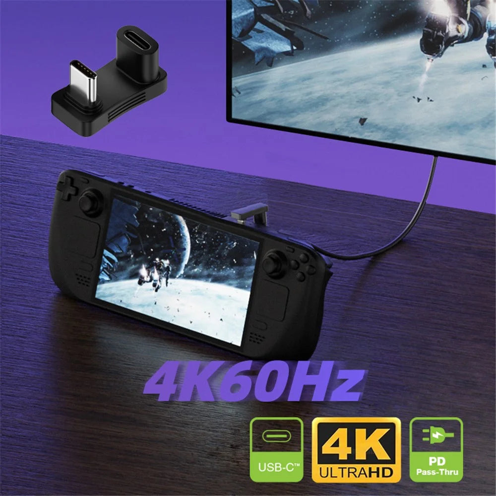 UC-068-OS 10Gbps USB3.0 Type C Male to Female Elbow U-shape Power Data Video Adapter - 6