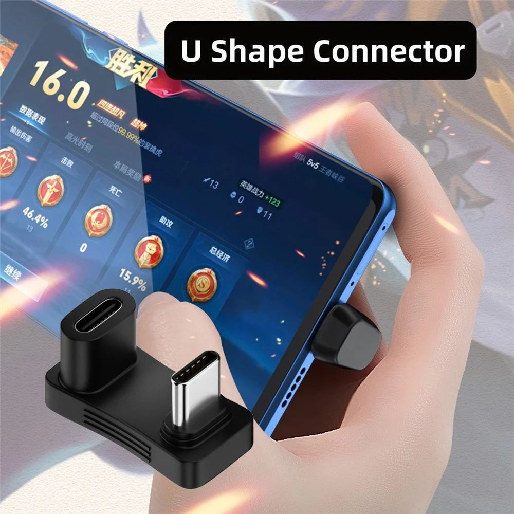 UC-068-OS 10Gbps USB3.0 Type C Male to Female Elbow U-shape Power Data Video Adapter - 7