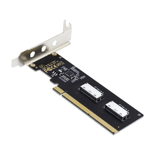 SF-057 PCIE PCI-Express 16x to Dual Oculink SFF-8612 SFF-8611 8x VROC Adapter for Mainboard SSD Graphics Card - 1