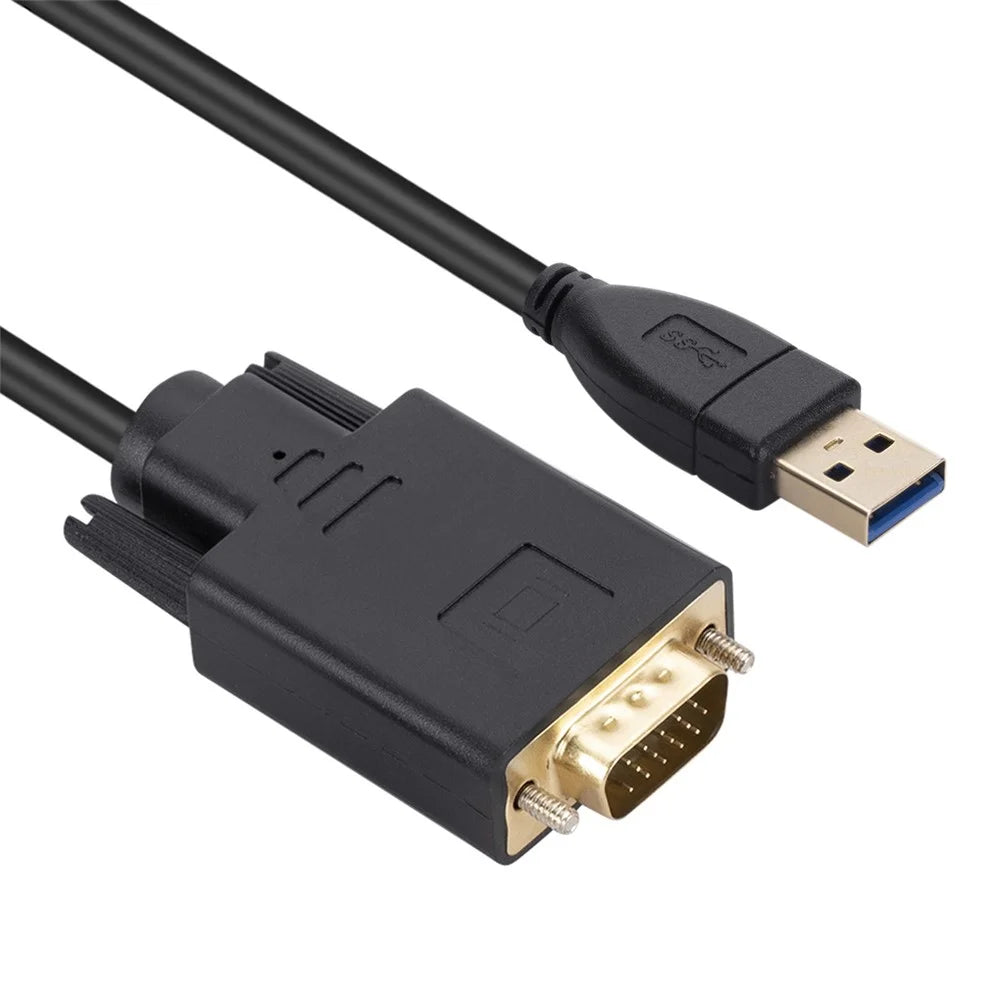 WT04 1.8m Drive-free USB 3.0 Male to VGA Male Adapter Cable Projector Monitor Conversion Cable - 4