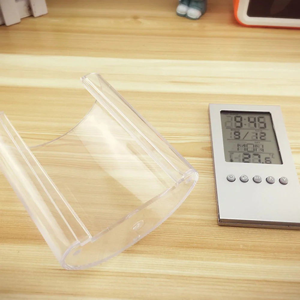 Multifunction Transparent Electronic Perpetual Calendar Pen Holder Time Temperature Display Desktop Storage Bucket - 7