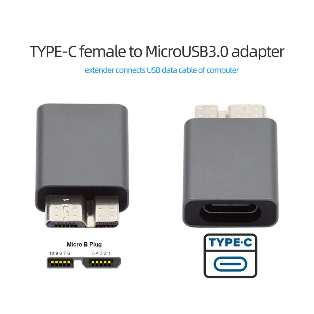 UC-082-MMCF USB-C USB 3.1 Type C Female to Micro USB 3.0 Male Data Adapter 10Gbps Data Power for Laptop SSD Disk - 5