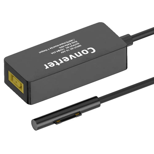 PW-016-1145MM Rectangle Power Thinkpad X1 20V 15V-24V to Surface Pro 3 / 4 / 5 / 6 / 7 / 8 / 9 Charge Converter with Cable - 1