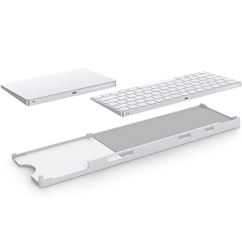 BESTAND For Apple Magic Trackpad 2 / 3  /  Magic Keyboard 2 / 3 Adjustable Bracket Desktop Holder Stand - White - 1