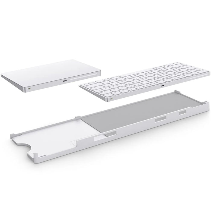 BESTAND For Apple Magic Trackpad 2 / 3  /  Magic Keyboard 2 / 3 Adjustable Bracket Desktop Holder Stand - White - 1