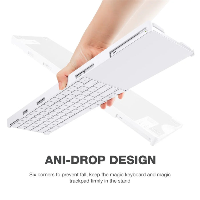 BESTAND For Apple Magic Trackpad 2 / 3  /  Magic Keyboard 2 / 3 Adjustable Bracket Desktop Holder Stand - White - 4