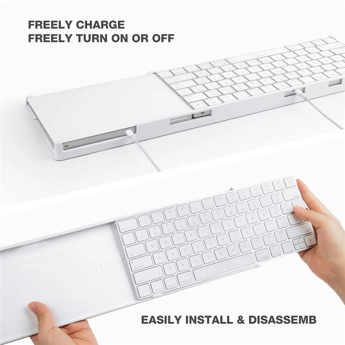 BESTAND For Apple Magic Trackpad 2 / 3  /  Magic Keyboard 2 / 3 Adjustable Bracket Desktop Holder Stand - White - 5