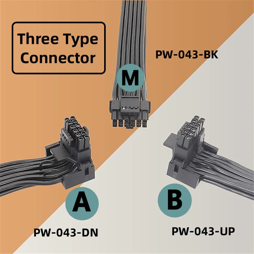 PW-043-UP 12VHPWR ATX3.0 PCI-E 5.0 Power Modular Cable Up Angled Extension for 3080 3090TI PSU 16Pin 12+4P Graphics Card - 4