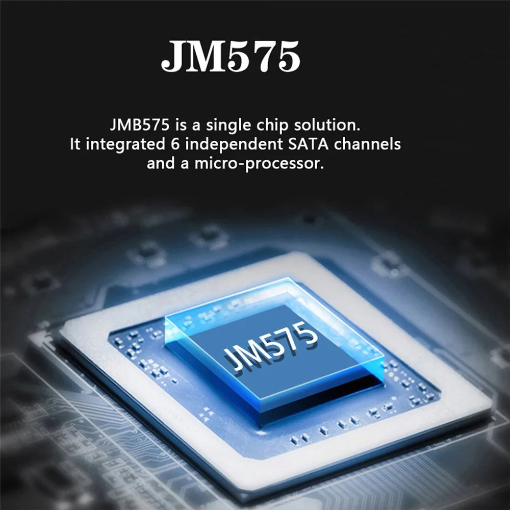 SA-054 SATA 3.0 6Gbps 1 to 5 Splitter Ports HUB Adapter Converter PM Multiplier Port Selector JMB575 - 3