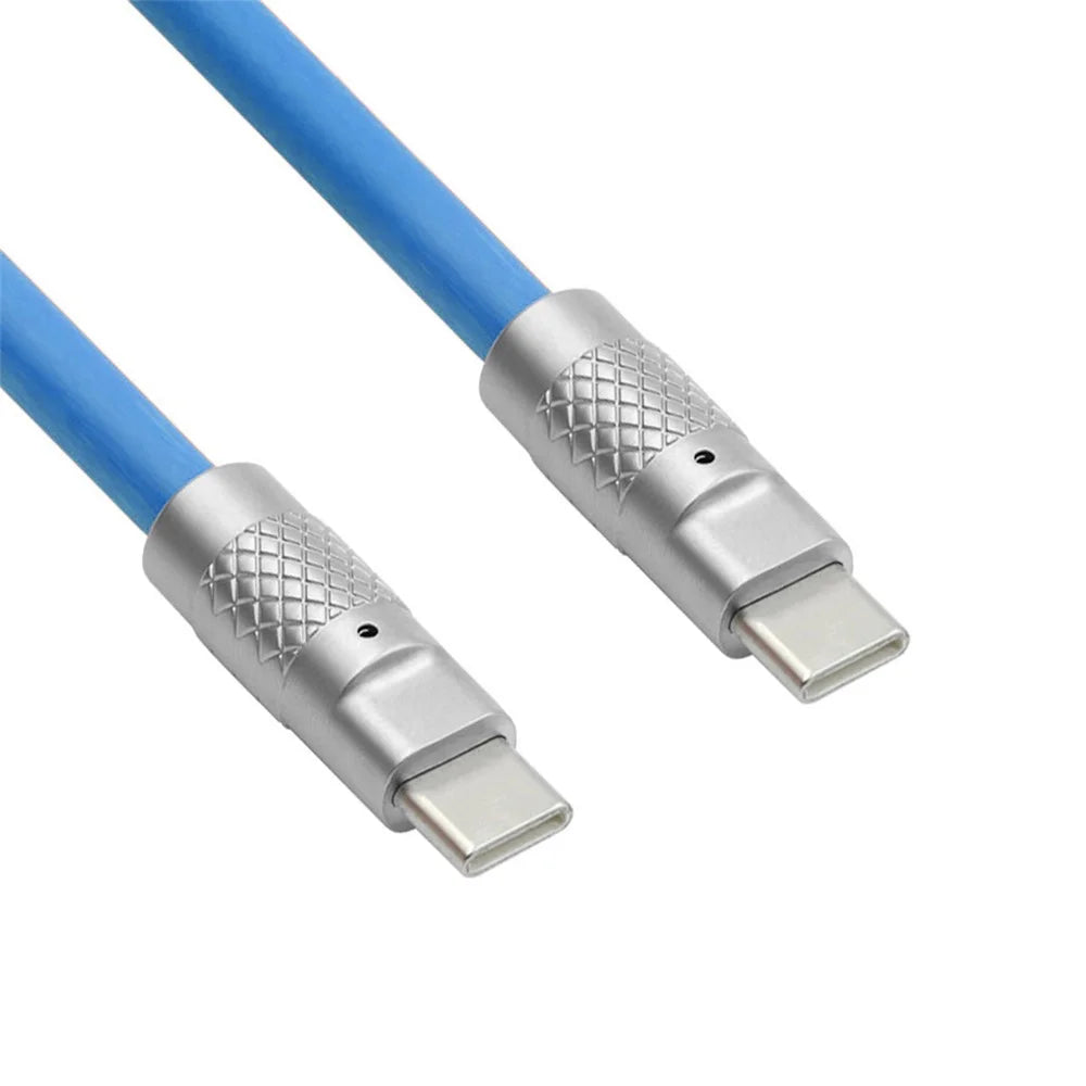 UC-003-0R-1.0M for iPhone 15 Series 1m USB Type C to USB-C Liquid Silicone Ultra Soft 120W Fast Charge Data Cable - Blue - 1