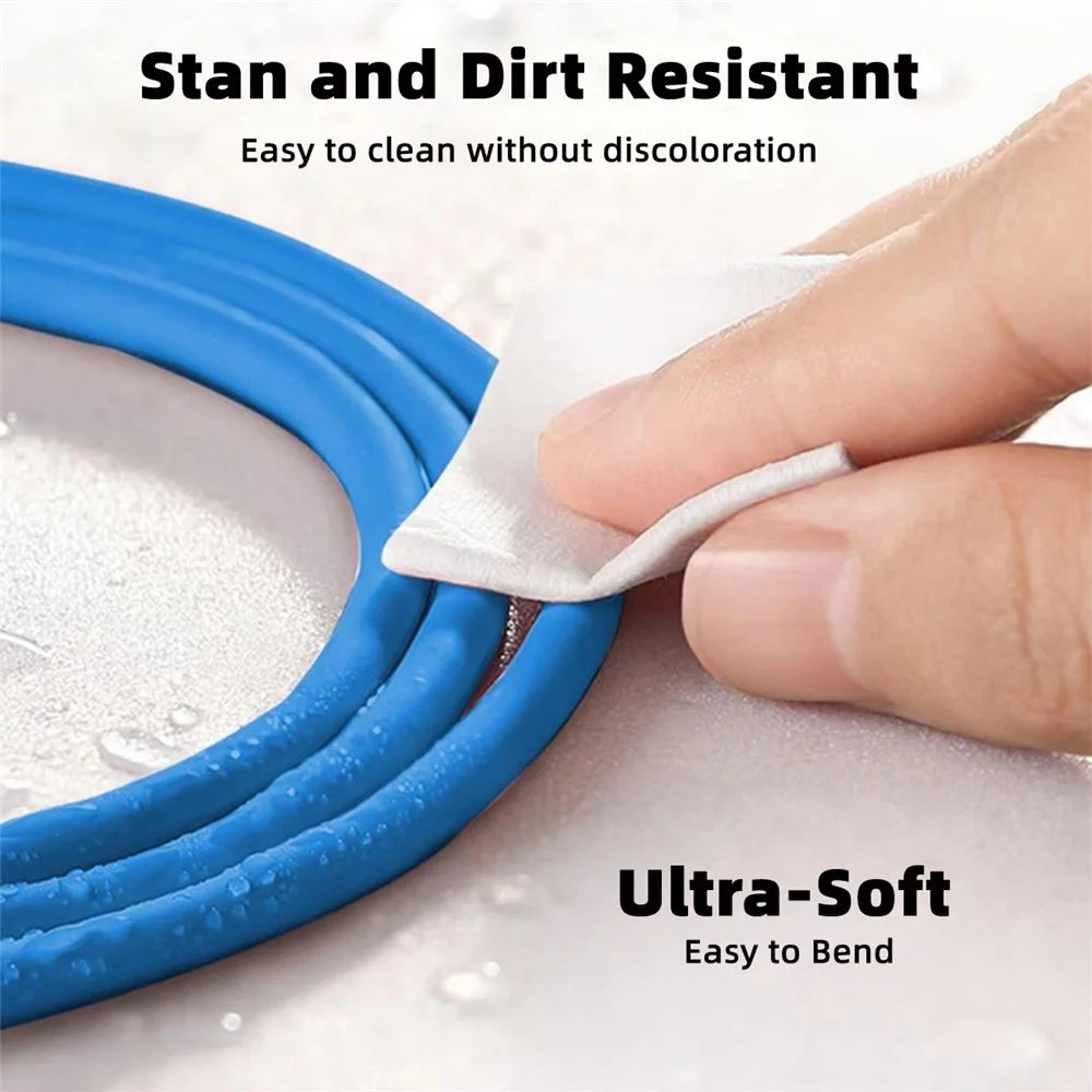 UC-003-0R-1.0M for iPhone 15 Series 1m USB Type C to USB-C Liquid Silicone Ultra Soft 120W Fast Charge Data Cable - Blue - 3