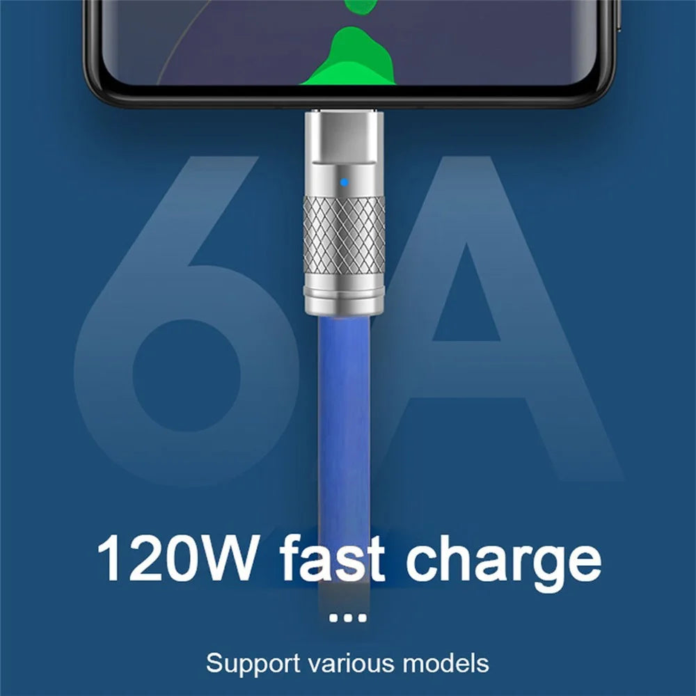 UC-003-0R-1.0M for iPhone 15 Series 1m USB Type C to USB-C Liquid Silicone Ultra Soft 120W Fast Charge Data Cable - Blue - 5