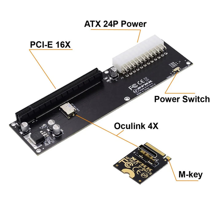 PCI-E 3.0 M.2 M-key to Oculink Host Adapter for GPD WIN Max2 External Graphics Card & SSD - 2