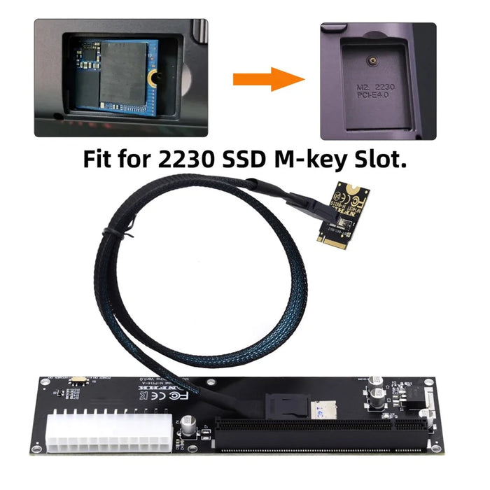 PCI-E 3.0 M.2 M-key to Oculink Host Adapter for GPD WIN Max2 External Graphics Card & SSD - 5