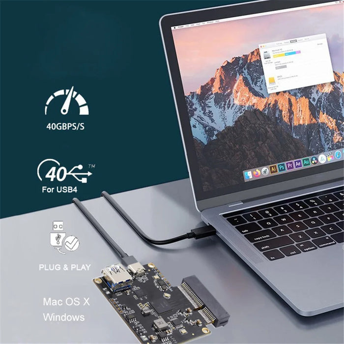 UC-143 Type-C USB4 40Gbps to PCI-E SSD 4x Graphics Card Converter Cable USB4.0 40Gbps JHL7440 Chipset - 2