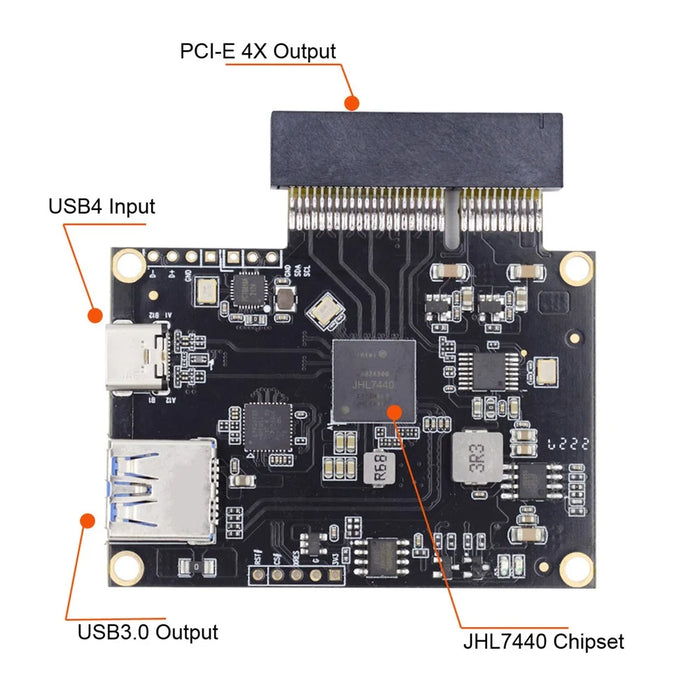 UC-143 Type-C USB4 40Gbps to PCI-E SSD 4x Graphics Card Converter Cable USB4.0 40Gbps JHL7440 Chipset - 4