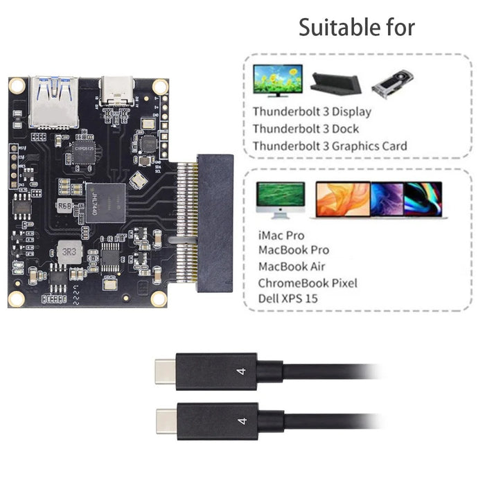 UC-143 Type-C USB4 40Gbps to PCI-E SSD 4x Graphics Card Converter Cable USB4.0 40Gbps JHL7440 Chipset - 6