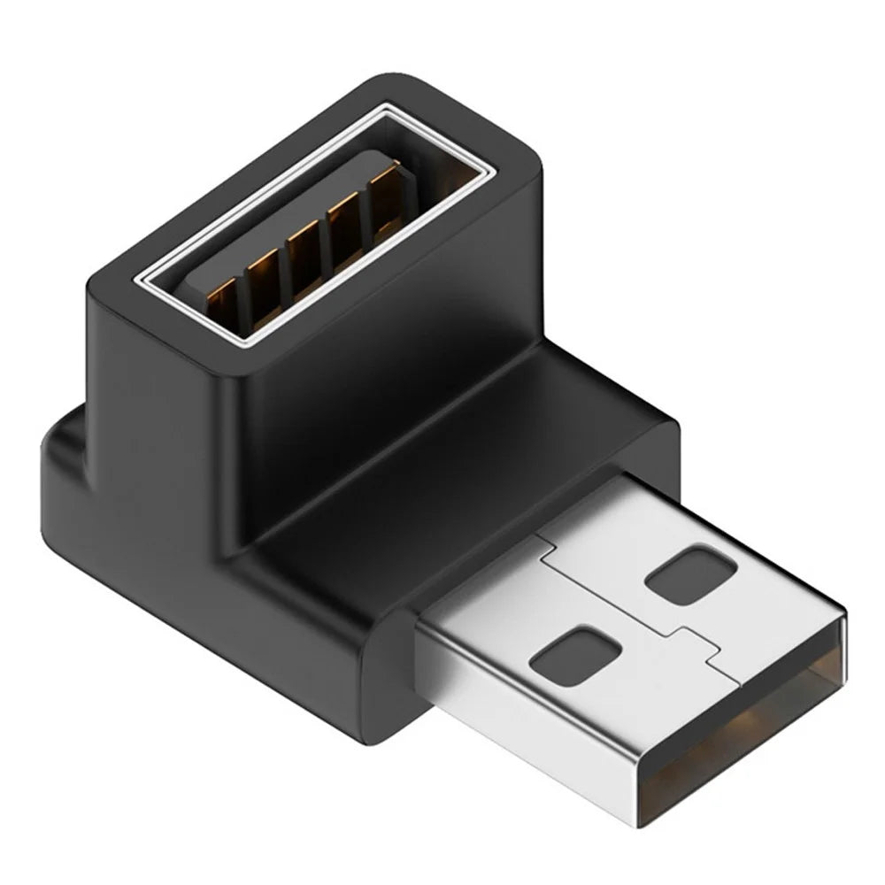 U3-018-DN 10Gbps USB3.0 Male to USB3.0 Female Adapter 90 Degree Angled Type Video Adapter - 1
