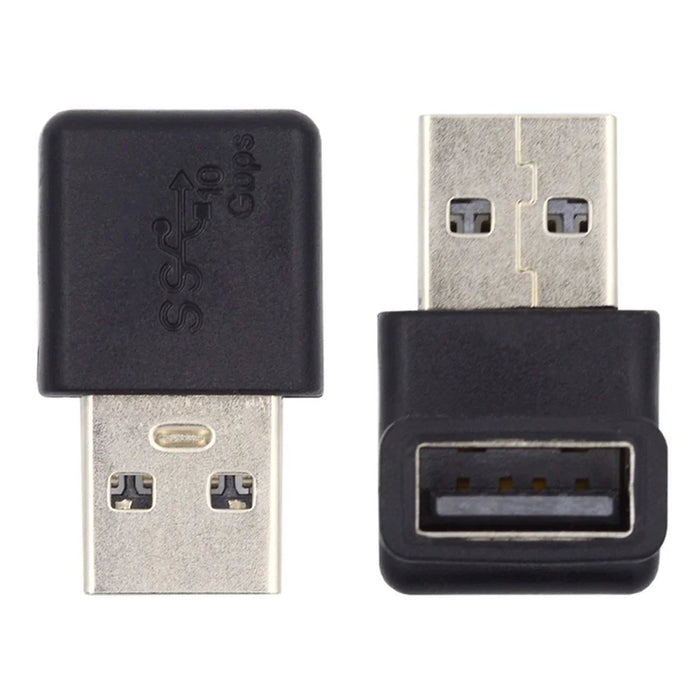 U3-018-DN 10Gbps USB3.0 Male to USB3.0 Female Adapter 90 Degree Angled Type Video Adapter - 2