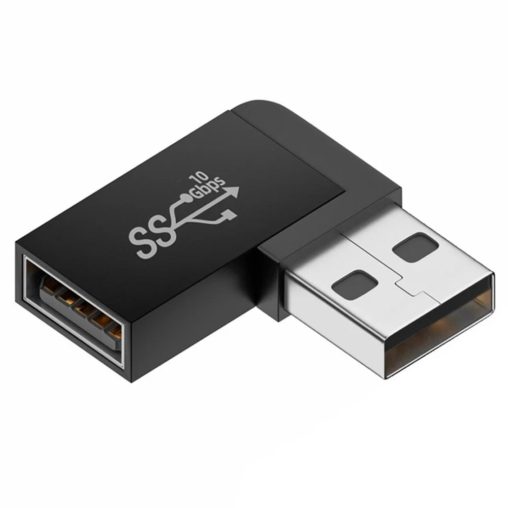U3-018-LF 10Gbps USB3.0 Male to Female Extension Adapter 90 Degree Left Angled Type Video Adapter - 1