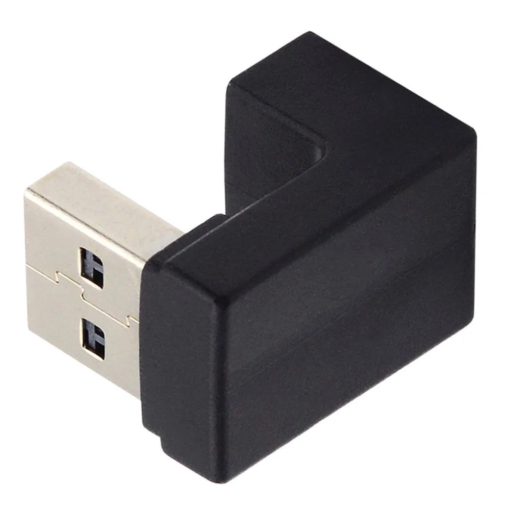 U3-018-OU 10Gbps USB3.0 Male to Female Extension Power Data Video Adapter Opposite U-Shape Back Angled - 2