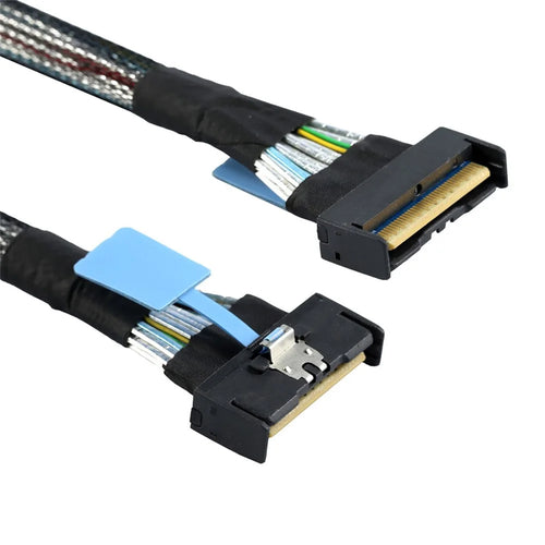 SF-063 50cm MCIO 74Pin Male to SFF-8654 74Pin Male Extension Cable PCI-E 5.0 Mini Cool Edge IO MCIO Cable - 1