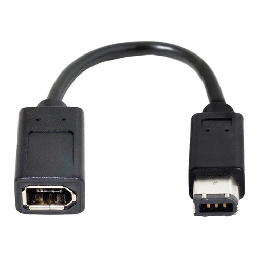 CA-001 20cm IEEE 1394 6Pin Female to 1394a 6Pin Male Extension Data Cable 400 to 400 Firewire - Black - 1