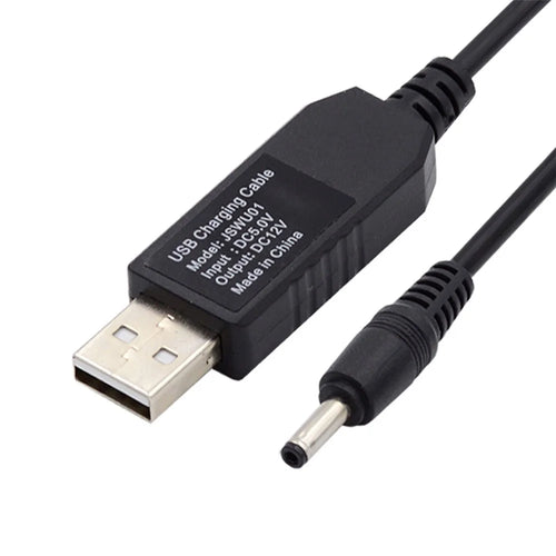 U2-051-3513MM 1m USB 2.0 Type-A DC5V to DC12V 3.5x1.3mm Voltage Riser Boost Power Plug Barrel Connector Cable Converter - 1
