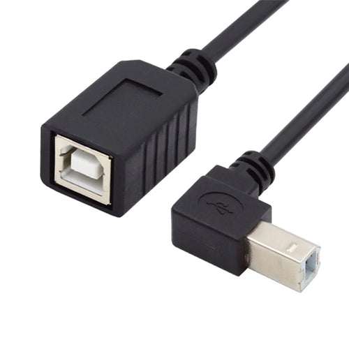 U2-068-DN 20cm Down Angled Printer Cable USB 2.0 Type-B Male to Female Extension Cord - 1