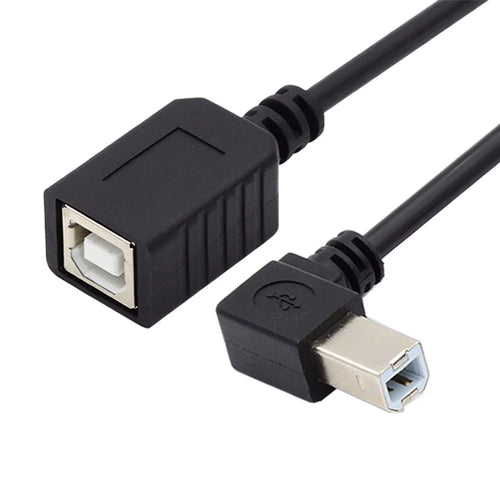 U2-068-LE 20cm Left Angled Design USB 2.0 Type-B Male to Female Adapter Cord Tangle-Free Printer Extension Cable - 1