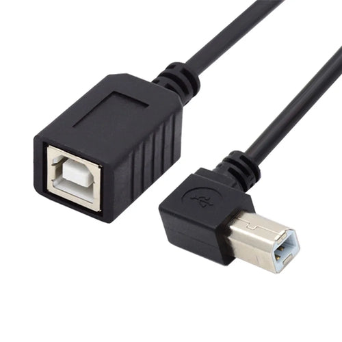 U2-068-RI 20cm USB 2.0 Type-B Male to Female Cable Printer Extension Cord with Right Angled Head - 1