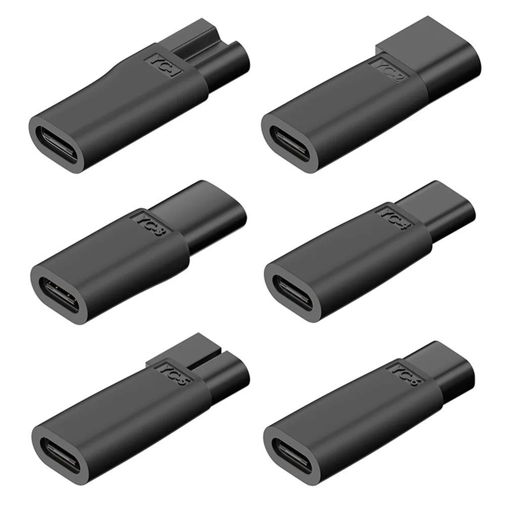 6Pcs / Set UC-150 5V Type-C Female to 2 Pin Adapter Kit Charger Adapter for Electric Hair Clipper Shavers - 1