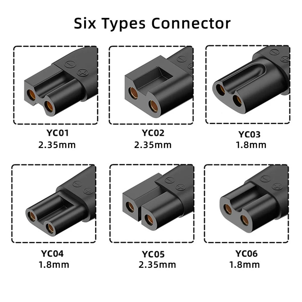 6Pcs / Set UC-150 5V Type-C Female to 2 Pin Adapter Kit Charger Adapter for Electric Hair Clipper Shavers - 2