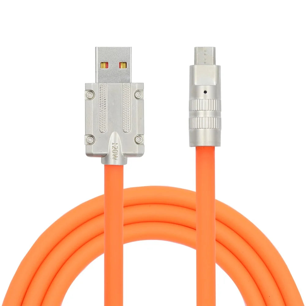 U2-089-OR-1.0M USB-A to Micro USB Cable Liquid Silicone USB2.0 480Mbps Data Cord for Laptop Tablet Phone - 1