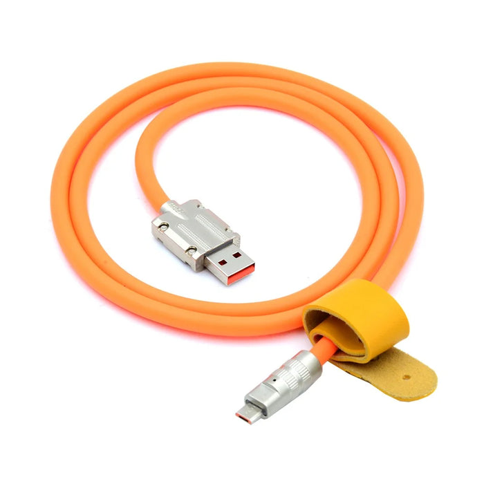 U2-089-OR-1.0M USB-A to Micro USB Cable Liquid Silicone USB2.0 480Mbps Data Cord for Laptop Tablet Phone - 2